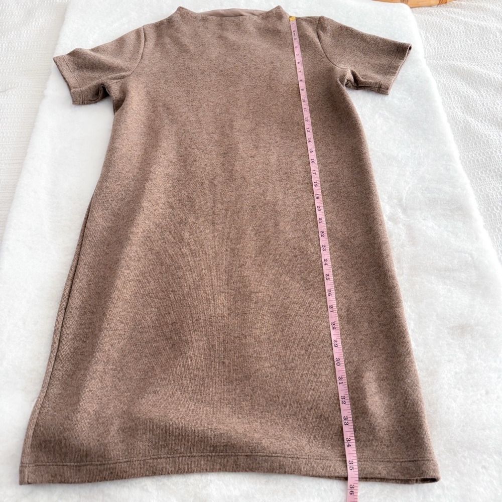 Arc’teryx Laina Dress Jute Heather Cream Short Sleeve Mock Neck Brown - Picture 10 of 10